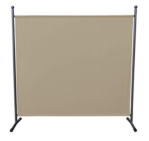 QUICK STAR Paravento da Giardino 180 x 178 cm Divisorio in Tessuto Balcone Protezione della Privacy Beige
