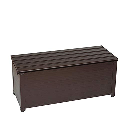 DHTOMC Contenitore da Giardino Piattaforma Esterna Scatole Armadio di immagazzinaggio del Sedile gabinetto Bench all Weather Impermeabile Giardino Box (Color : Brown, Size : 150cm)