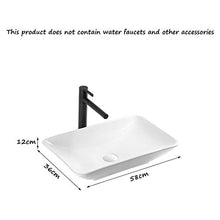 Yxx max -Lavabo I bagni in Ceramica di Lavaggio a Mano Bacino Rettangolare lavello for Guardaroba Bagno Art Bacino (Senza Rubinetto) -58x36x12cm Lavandino del lavabo