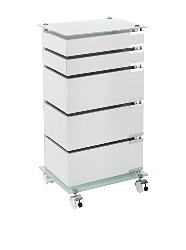 Wink design, High Point, Cassettiera con Ruote, MDF, Bianco