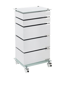 Wink design, High Point, Cassettiera con Ruote, MDF, Bianco