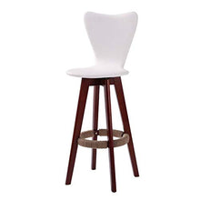 LXYPLM Sgabello Sedie Bar Barstools di Legno Solido Girevole Bancone Sedie con Schienale, Pelle Tempo Libero Faux Colazione Gratuita Sgabelli di Cafe Bar Kitchen Arredo Bar Cucina (Color : White)