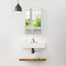 Relaxdays Armadietto a Specchio per Il Bagno in Acciaio, Pensile, 3 Ripiani, Metallo, Bianco, Hxlxp: 56 x 40.5 x 12.5 cm