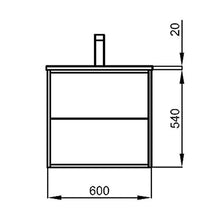 Yellowshop. - Mobile Bagno sospeso 60 cm Design Moderno 2 cassetti lavabo specchiera LED MOD. Optimus (Nero Opaco)