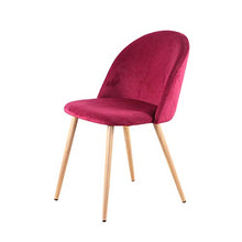 Sedia da salotto in tessuto di velluto retrò Sedie da pranzo imbottite con gambe in metallo Sala d'attesa in stile legno Soggiorno Mobili da ufficio moderni (Red 4)