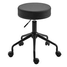 Creator-Z Rotolamento Sgabello - Sgabello Regolabile con Supporti - Morbida Girevole Workbench Stool- Desk Sgabello Sedia per Cucina, Salone, Spa, Tatuaggio, Pedicure,Nero,36CM