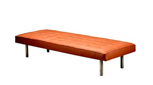 Upholstery Leather Daybed with Wooden legs Tan color By Second May