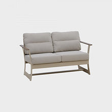 Divano da Esterno L 76 cm - H 73 cm- Cuscini antimacchia, Colori Bianco e Grigio, Struttura in Alluminio, Resistente all'Usura e agli Agenti atmosferici