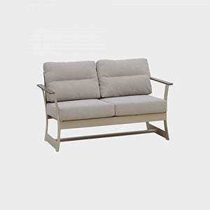 Divano da Esterno L 76 cm - H 73 cm- Cuscini antimacchia, Colori Bianco e Grigio, Struttura in Alluminio, Resistente all'Usura e agli Agenti atmosferici