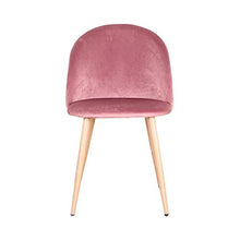 BenyLed Set di 6 Sedie Imbottite per Sala da Pranzo, con Schienale in Morbido Velluto e Gambe Regolabili in Metallo, Colore: Rosa