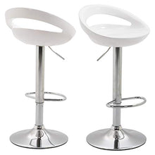 Duhome 2X Sgabelli da Bar in plastica Regolabile in Altezza con Schienale Girevole Design Elegante Selezione Colore 147, Colore:Bianco, Materiale:plastica