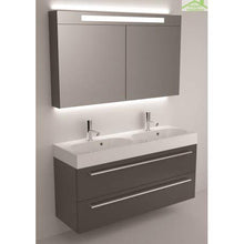 Kit Mobile lavabo RIHO & SLIMLINE SET 77 in legno laccato satinato opaco, 120 x 38 a 60,5 cm
