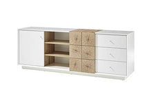 Möbel-Store24 Dynamic24 M48373WE2 - Mobile basso in rovere opaco, con ante e cassetti, 179 cm