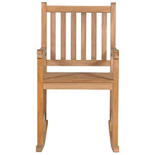 vidaXL Sedia a Dondolo con Cuscino Nero in Legno di Teak