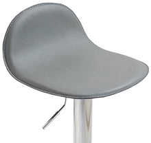 CLP Sgabello Design Lana V2 in Similpelle I Sedia Sgabello Cucina con Poggiapiedi E Schienale Girevole E Regolabile 58-79CM, Colore:Grigio, Colore del Telaio:Cromo