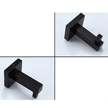 OUNONA Ganci portasciugamani da Bagno Ganci per Bagno Asciugamano da Bagno Appendiabiti Fissato al Muro Gancio Asciugamano Singolo Gancio Quadrato (Nero)