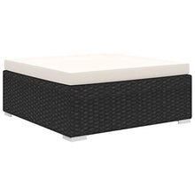 SKM Set Divani da Giardino 5 pz con Cuscini in Polyrattan Nero (43.8kg)