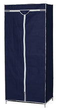 REPLOOD Armadio in Tessuto TNT 70x45x160 con Apertura Centrale Guardaroba Salvapazio (Blu)
