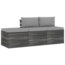 FAMIROSA Set Divani da Giardino su Pallet 3 pz con Cuscini Massello Pino-1756
