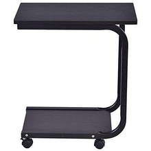 Thin Comodino 2-Tier snack gabbia di laminazione divano laterale con telaio da tavolo in metallo e ripiani in legno anti-graffio e comodino ruggine-libero, la stabilità ( Color : Black , Size : M )
