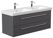 emotion SUBWAY2-0-130CM000104DE - Lavabo con mobiletto, in Legno, 130 x 50 x 47 cm, Colore: Antracite Lucido