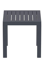 CLP Tavolo Giardino Quadrato Ocean in Polipropilene - Tavolino Salotto Giardino in Robusta Plastica Resistente ai Raggi UV e Facile da Pulire I, Colore:Grigio Scuro
