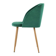 IPOTIUS Set di 2 Sedie Sala da Pranzo in Velluto Moderne Poltroncine da Cucina, per Soggiorno Camera da Letto Tavolo da Trucco,Seduta Imbottiti e Gambe in Metallo,Verde Scuro