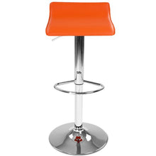 Sgabello da Bar - Altezza Regolabile (65-85 cm), Girevole a 360°, con Poggiapiedi, Similpelle e Acciaio Cromato, Colore e Set a Scelta - Sedia Alta, da Cucina, da Colazione (Set da 1, Arancione)