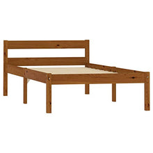 BIGTO - Struttura per letto in legno di pino massello, per camera da letto, colore: Marrone miele, 100 x 200 cm