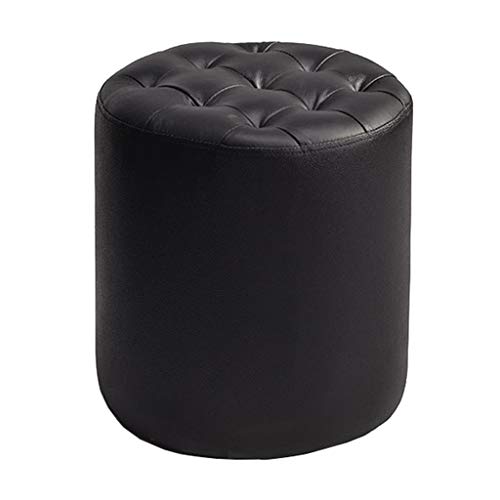 Mobili per la casa e Giardino Poggiapiedi Imbottito cilindrico丨Pouf Sgabello Trucco monopiede in Pelle PU丨Panca Scarpa cambia-34.5x36cm Ottomani da Cucina (Colore : A)