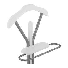 Uniprodo Indossatore da Camera Appendiabiti Servomuto Uni_Stand_02 (Acciaio Verniciato a Polvere, 2 Barre, Argento e Bianco)