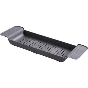 AnnYGJ Vassoi Vasca da Bagno, Vasca da Bagno di Plastica Rack Piatto Doccia Estensibile Rack di Stoccaggio Cremagliera per La Cucina Caddy Bagno Pulito Scolapiatti, 55-78cm (Colore : A)