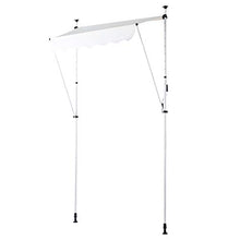 GOTOTOP - Tenda parasole retrattile per finestre, 350 x 120 cm, altezza regolabile 2-3 m, per esterni, per balcone e terrazza, colore: beige