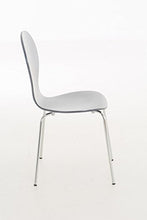 CLP Set 2 Sedie Impilabili Diego in Legno Robusto I Sedie Attesa con Telaio in Metallo I Sedie Ergonomiche E Facili da Pulire, Colore:Grigio