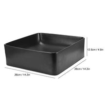 Estink - Lavabo da bagno, a forma quadrata, in ceramica moderna, per lavabo e bagno, 36 x 36 x 12,5 cm, colore: Nero