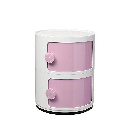 UMCCY Semplice plastica Libera Combinazione Locker con la Porta della Camera da Letto Bambini armadi del Comodino Snack Toy armadi, 1, Due Strati di Colore Rosa