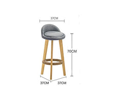 CSQ Bancone da Cucina Sedie da Bar, Altezza 70 Cm Sgabello da Colazione Cuscino in Tessuto Sedia da Bar in Legno Massello Bancone Bar Caffetteria Sedia da Reception(Size:70CM,Color:C)