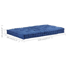 vidaXL - Cuscino per pallet, in cotone, 120 x 80 x 10 cm, colore: Azzurro