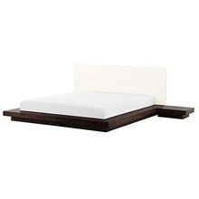 Beliani Letto in Legno Scuro Stile Giapponese con Rete a Doghe 180 x 200 cm Zen
