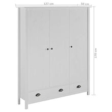 Cikonielf Armadio a tre ante con 2 cassetti e 5 ripiani per vestiti, camera da letto, casa, dimensioni: 127 x 50 x 170 cm, colore: bianco