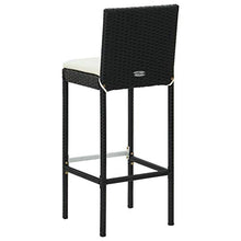 FAMIROSA Sgabelli da Bar con Cuscini 4 pz Neri in Polyrattan-3437