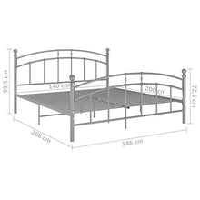 vidaXL Giroletto Grigio in Metallo 140x200 cm