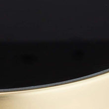 relaxdays Tavolino Rotondo da Soggiorno, in Metallo & Vetro, Grazioso, Elegante, Design-Retrò, HD 46x42 cm ca, Nero-Oro, vetro, acciaio, 1 Pz