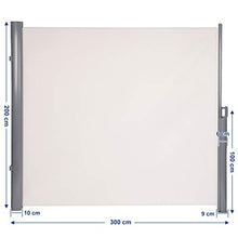 SONGMICS Tenda Laterale 2 x 3 m (A x L), per Balcone Patio Veranda Terrazzo Giardino, con Accessori di Montaggio da Terra, Protezione Privacy Paravento Parasole, Beige GSA200E