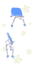 XD Sgabello da Bagno in Lega di Alluminio Ispessimento Sedia da Bagno Vecchio Uomo Doccia Sgabello da Bagno Sgabello da Bagno Sedia Donna Incinta da Bagno con Sgabello in PE Blu e Schienale