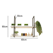 2 Strati Ferro battuto Nero Struttura del soffitto, Stile Semplice Industriale di Legno Solido Scaffale, Ristorante Bar Hanging Rack Bagagli, Hanging Rack 4 Formati (Size : 60 * 30 * 80cm)