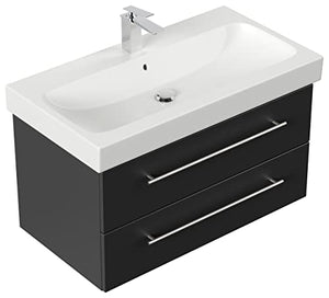 Mobile bagno con lavabo Geberit Icon 90cm nero satinato