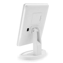 PULLEY Specchio da trucco illuminato con 21 luci LED e touch screen dimmerabile, 10 x specchio a lente di ingrandimento staccabile, a batteria ad alta definizione