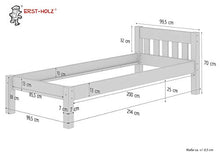 Erst-Holz Robusto Letto Classico in Pino massello Laccato per Materasso 90x200 con doghe rigide 60.38-09