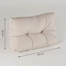 Edenjardi Cuscino con schienale piccolo per pallet, dimensioni: 40 x 60 x 16 cm, colore: beige, idrorepellente.